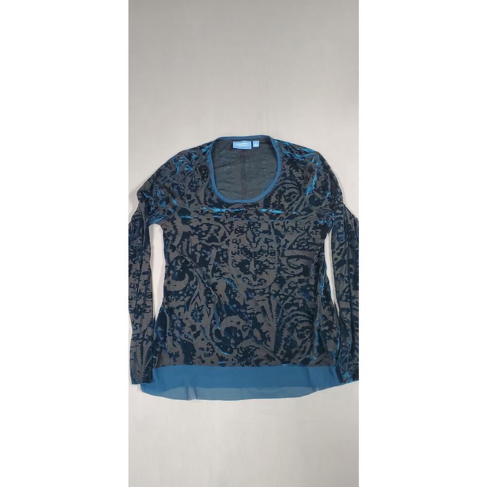 NWT Simply Vara Wang Velvet Long Sleeve Blouse Womens Size L
